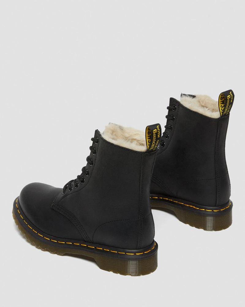 Dr Martens 1460 Faux Fur Gevoerde Winterschoenen Dames Zwart | NL 510VRW